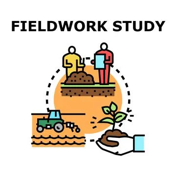 Fieldwork study analyzing agricultural research and environmental growth Stock Illustration