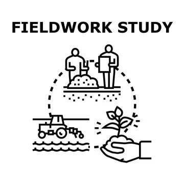 Fieldwork study analyzing agricultural research and environmental growth Stock Illustration