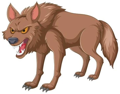 Fierce Cartoon Wolf Illustration Stock Illustration