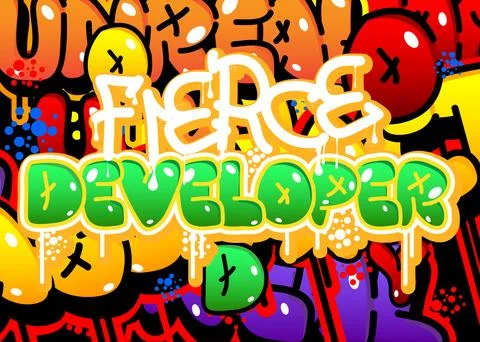 Fierce Developer. Graffiti tag. Abstract modern street art decoration perfo.. 库存插图