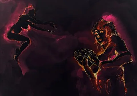 Fierce female creatures from hell Stock Illustration