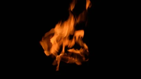 Fierce fire flames 01 slow motion - with alpha matte Stock Footage 88988163