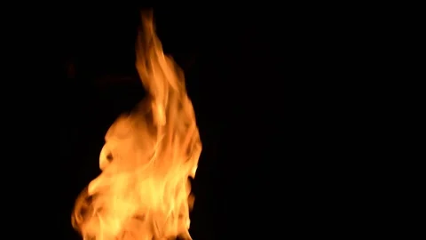 Fierce fire flames 02 slow motion - with alpha matte Stock Footage 88988176