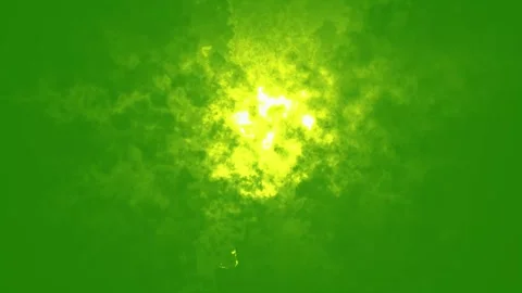 Fierce Lightning Storm Clouds with Bright Flash Effects on Green, 4K Loop Stock Footage 337651036