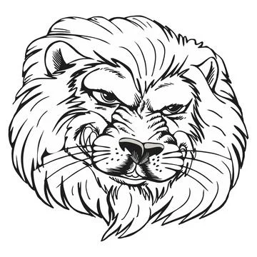 Fierce Lion Head Vector Illustration - Majestic King of the Jungle Stockillustratie