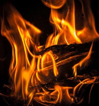 Fierce log fire Stock Photos