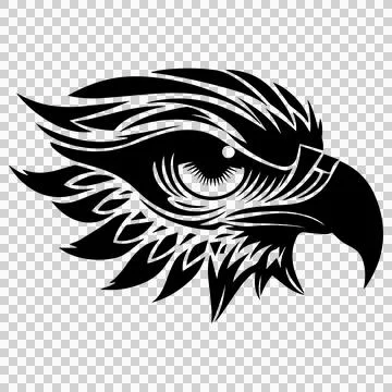 Fierce minimalist eagle artwork. Stock Illustration