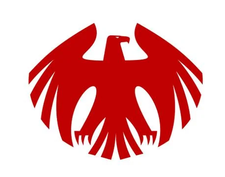 Fierce red eagle silhouette 스톡 일러스트
