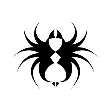 Fierce tarantula black and white logo Stock Illustration