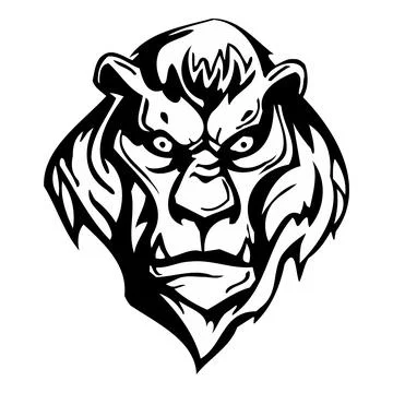 Fierce Tiger Face Tattoo Design Vector Art Ilustración de archivo