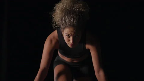 Fierce Track Runner Sets Stock Footage 208717800