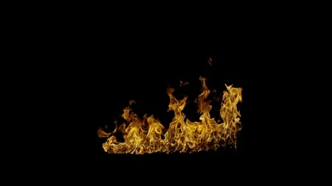 Fierce Turbulent Surface Blaze Compositing Element on black screen Stock Footage 326370089