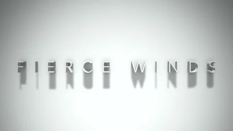 Fierce winds 3D title animation with shadows on a white background Stock Footage 297816624