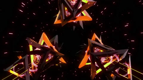 Fiery 3D stars Stock Footage 204945065