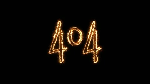A fiery 404 error message on a black background. Minimalistic animation with 404 Stock Footage 309473288