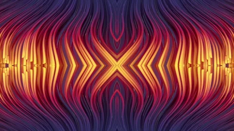 Fiery 4K animation of a kaleidoscopic pattern appearing. 3d rendering Stock Footage 321770158