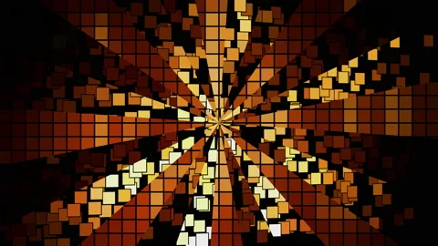 Fiery abstract background. Animation of floating pixels, divided into segments. 스톡 동영상 155759222