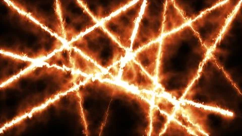 Fiery abstract background with glowing lava cracks, intense plasma lines, a.. Stock Illustration