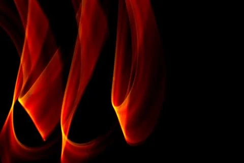 Fiery Abstract Flame Waves On Black Background Stock Photos