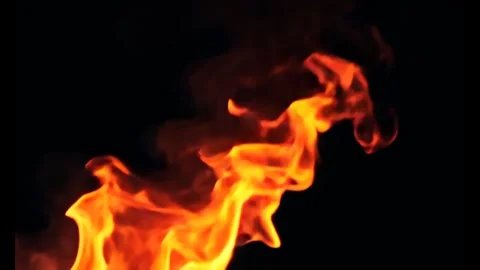 Fiery Abstract Flames Against a Black Background Stock Footage 298512264