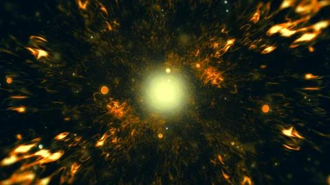 Fiery abstract glowing energy vortex with floating embers Stock Illustration