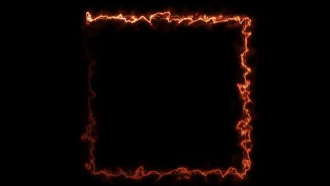 Fiery abstract glowing square frame border Stock Illustration