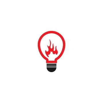 Fiery abstract lamp logo design template Stock Illustration