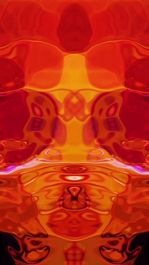 Fiery Abstract Lava Rorschach Loop Stock Footage 303523699