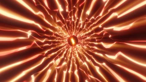 Fiery abstract plasma vortex with glowing orange cracks and intense radial .. Stock Photos