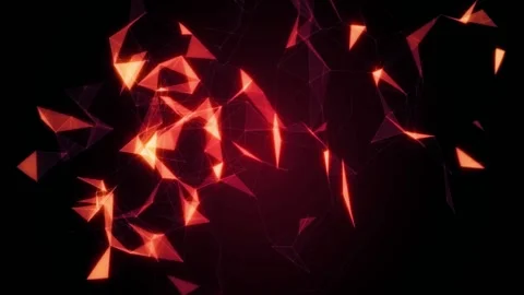Fiery abstract, space background with moving dots and lines Stock Footage 166084420
