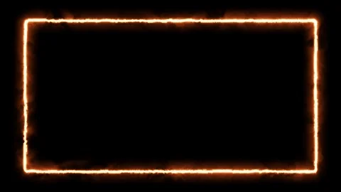 Fiery abstraction frame, glowing glowing fire frame, seamless line background. Video stock 121078099