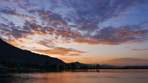 Fiery Aegean Sunrise in the Spring (Time Lapse) Stock Footage 90595888