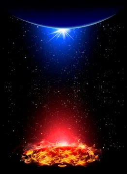 The fiery and cold planets Ilustración de archivo