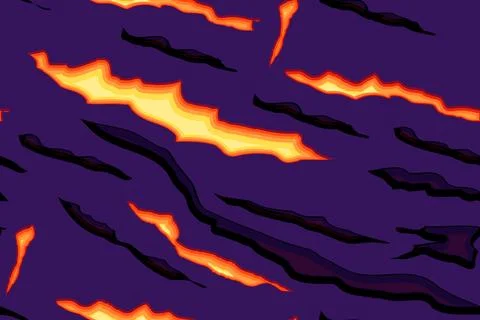 Fiery and dark cracks Stock Illustration