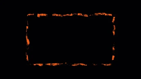 Fiery Animated Border Frames with Glowing Particles on Black Background Cin.. Video stock 342517303