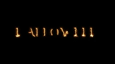 Fiery animated Halloween text on a black background. Holiday eve. Stock Footage 120909719