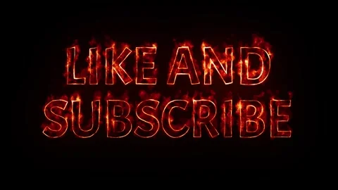 Fiery Animation of Like and Subscribe Call to Action Text. 库存影片 336638663