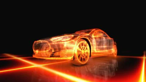 Fiery appearance of the machine Illustrazione stock