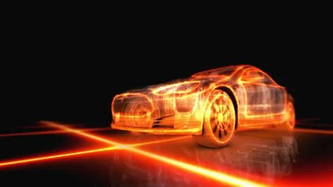 Fiery appearance of the machine Stock Illustration