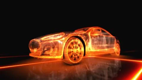 Fiery appearance of the machine Stock Illustration