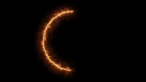 Fiery Arc Energy Effect on Black Background fire flame Stock Footage 317452576