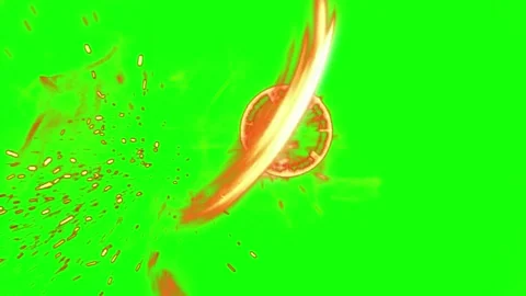 Fiery arc motion graphic featuring glowing orange sparks and radiant light Stock-Footage 345329798