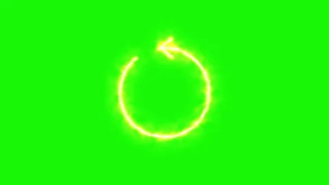 Fiery Arrow Loop Animation on Vibrant Green Background Stock Footage 318773595