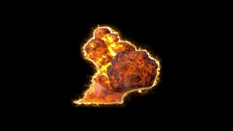 Fiery asteroid explosion in deep space Stock Footage 342301942