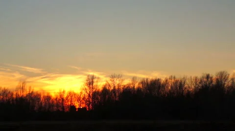 Fiery beautiful sunset. Panoramic view Video stock 44203559