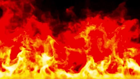 Fiery blazing flames flickering on black background. 스톡 동영상 336813971