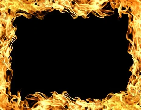 Fiery border frame with black background for creative design elements 库存插图