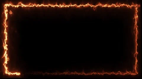 Fiery border frame with dynamic orange glowing light energy effect moving loo 스톡 동영상 334908504