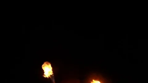 Fiery breath in the night Stock Footage 79156181