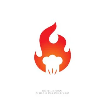 Fiery Chef hat with three eyes. Vector Illustration Stock Illustration